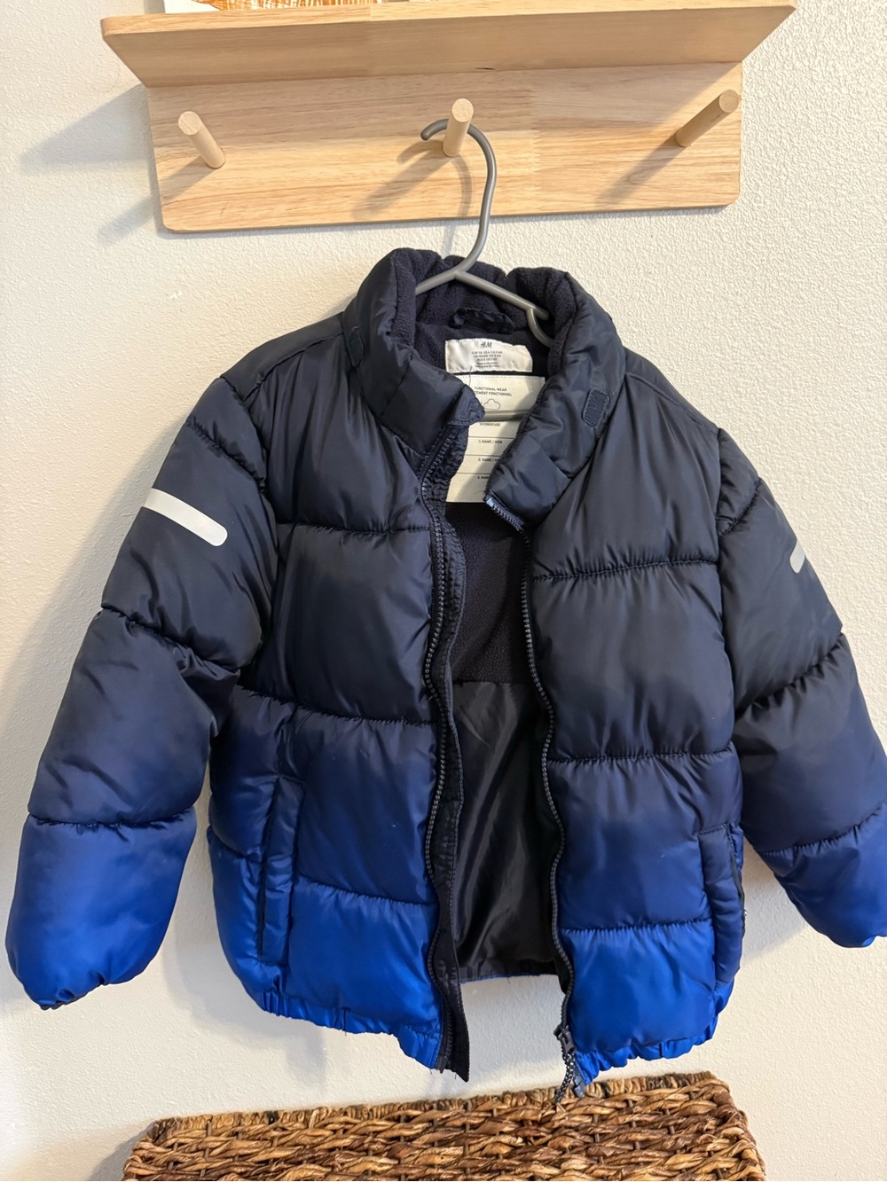H&M Boys Navy to Royal Blue Ombre Puffer Jacket
